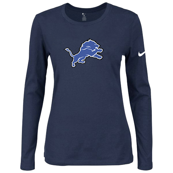 Nike Detroit Lions Womens Of The City Long Sleeve Tri-Blend T-Shirt - D.Blue