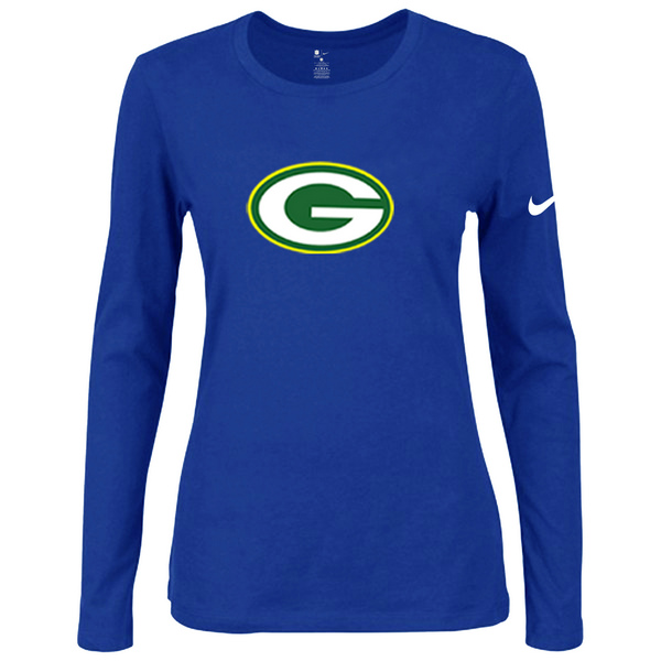 Nike Green Bay Packers Womens Of The City Long Sleeve Tri-Blend T-Shirt - Blue