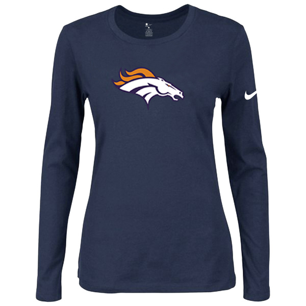 Nike Denver Broncos Womens Of The City Long Sleeve Tri-Blend T-Shirt - D.Blue
