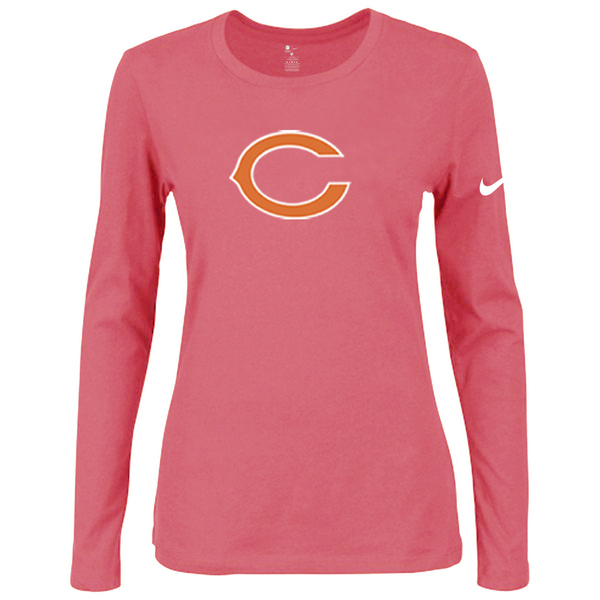 Nike Chicago Bears Womens Of The City Long Sleeve Tri-Blend T-Shirt - Pink