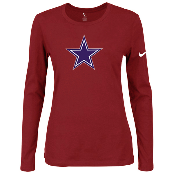 Nike Dallas cowboys Womens Of The City Long Sleeve Tri-Blend T-Shirt - Red