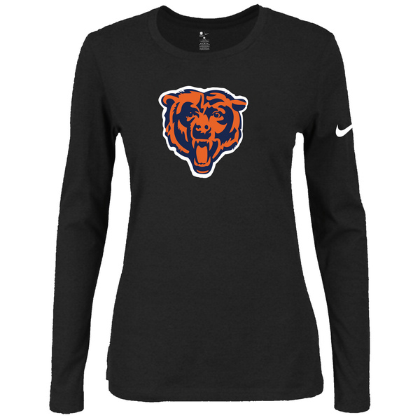Nike Chicago Bears Womens Of The City Long Sleeve Tri-Blend T-Shirt - Black 2