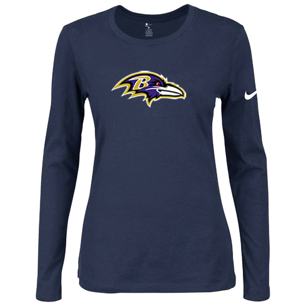 Nike Baltimore Ravens Womens Of The City Long Sleeve Tri-Blend T-Shirt - D.Blue