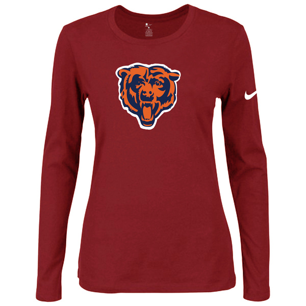 Nike Chicago Bears Womens Of The City Long Sleeve Tri-Blend T-Shirt - Red 2