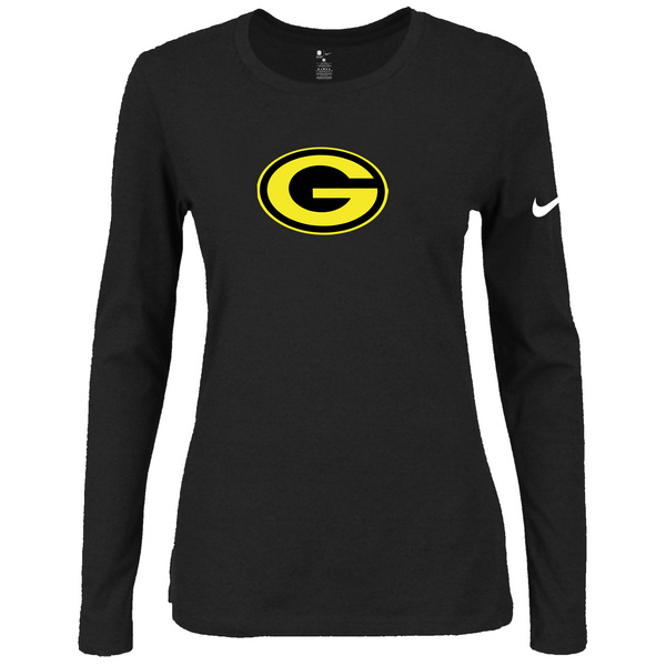 Nike Green Bay Packers Womens Of The City Long Sleeve Tri-Blend T-Shirt - Black 2