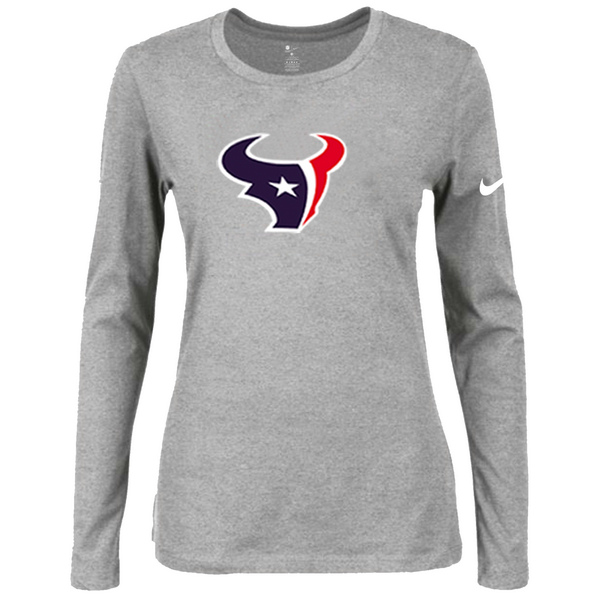 Nike Houston Texans Womens Of The City Long Sleeve Tri-Blend T-Shirt - L.Grey