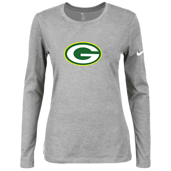 Nike Green Bay Packers Womens Of The City Long Sleeve Tri-Blend T-Shirt - L.Grey