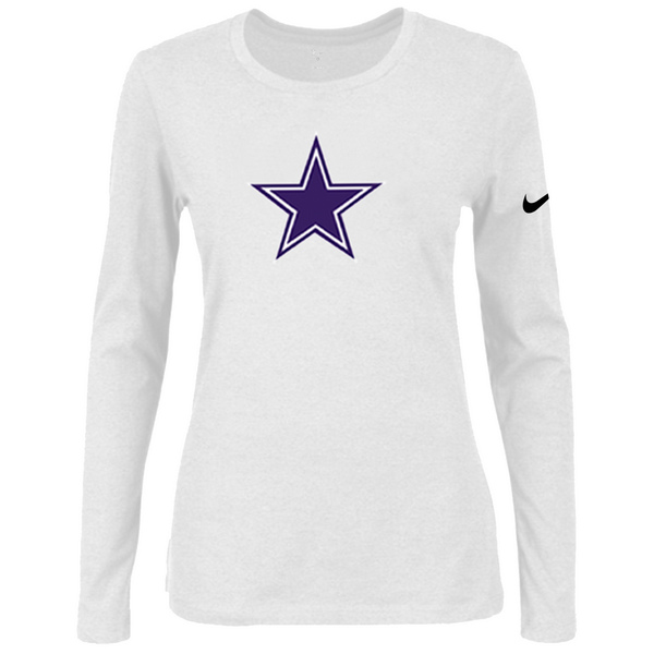 Nike Dallas cowboys Womens Of The City Long Sleeve Tri-Blend T-Shirt - White