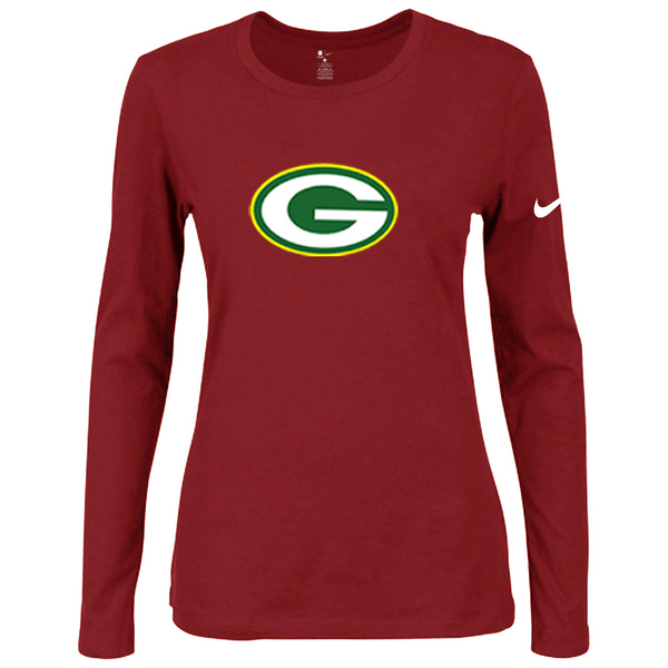 Nike Green Bay Packers Womens Of The City Long Sleeve Tri-Blend T-Shirt - Red