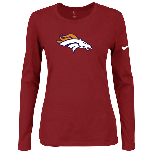 Nike Denver Broncos Womens Of The City Long Sleeve Tri-Blend T-Shirt - Red