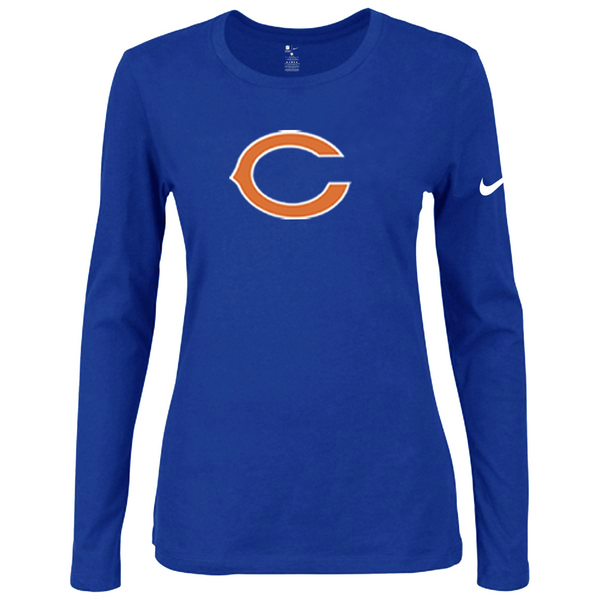 Nike Chicago Bears Womens Of The City Long Sleeve Tri-Blend T-Shirt - Blue