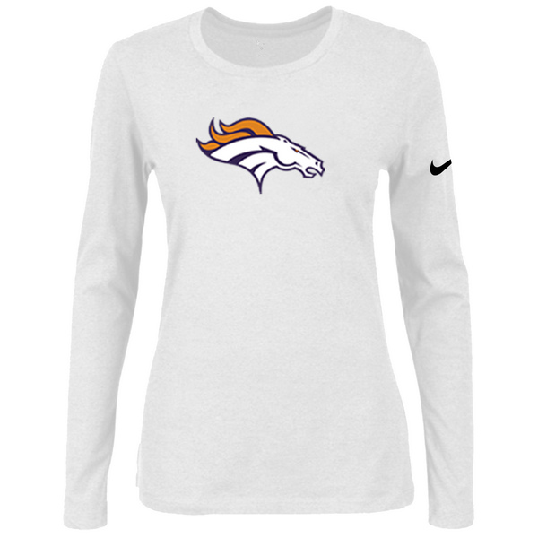 Nike Denver Broncos Womens Of The City Long Sleeve Tri-Blend T-Shirt - White