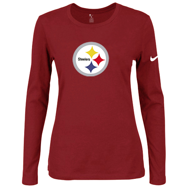 Nike Pittsburgh Steelers Womens Of The City Long Sleeve Tri-Blend T-Shirt - Red
