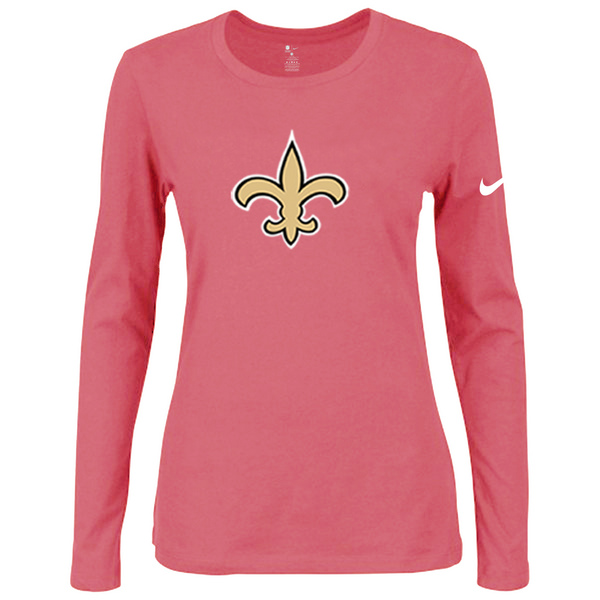 Nike New Orleans Saints Womens Of The City Long Sleeve Tri-Blend T-Shirt - Pink