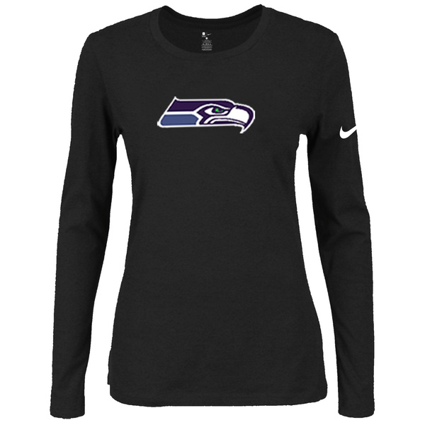 Nike Seattle Seahawks Womens Of The City Long Sleeve Tri-Blend T-Shirt - Black