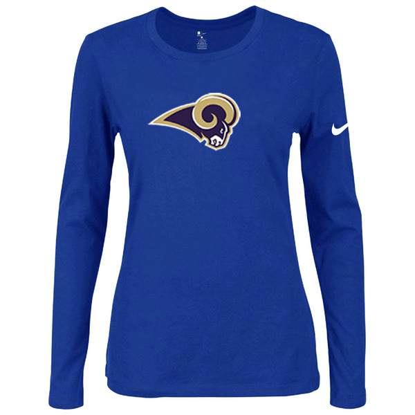 Nike St.Louis Rams Womens Of The City Long Sleeve Tri-Blend T-Shirt - Blue
