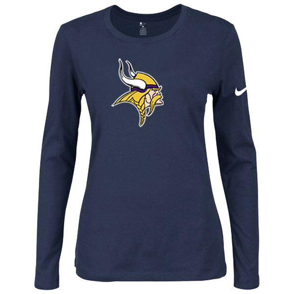 Nike Minnesota Vikings Womens Of The City Long Sleeve Tri-Blend T-Shirt - D.Blue