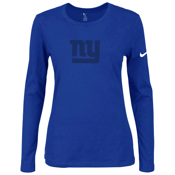 Nike New York Giants Womens Of The City Long Sleeve Tri-Blend T-Shirt - Blue 2