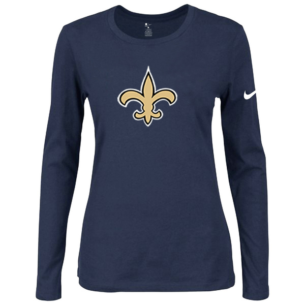 Nike New Orleans Saints Womens Of The City Long Sleeve Tri-Blend T-Shirt - D.Blue