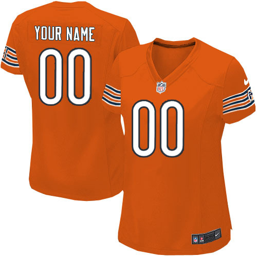 Nike Chicago Bears Customized Game Womens Orange Jersey