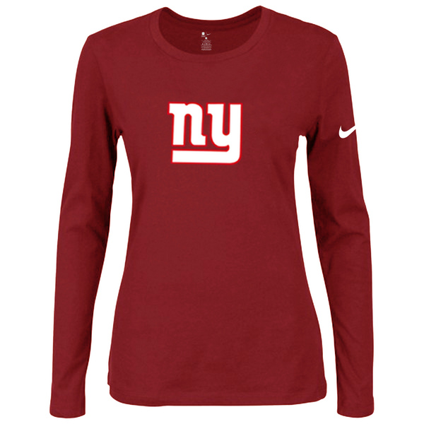 Nike New York Giants Womens Of The City Long Sleeve Tri-Blend T-Shirt - Red