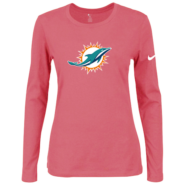 Nike Miami Dolphins Womens Of The City Long Sleeve Tri-Blend T-Shirt - Pink