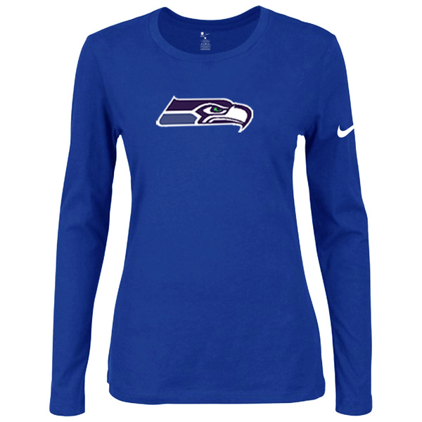Nike Seattle Seahawks Womens Of The City Long Sleeve Tri-Blend T-Shirt - Blue