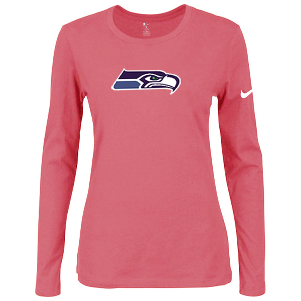 Nike Seattle Seahawks Womens Of The City Long Sleeve Tri-Blend T-Shirt - Pink
