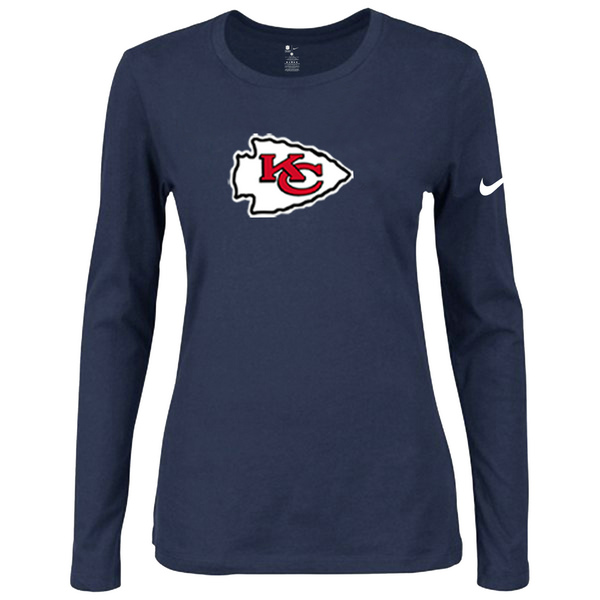 Nike Kansas City Chiefs Womens Of The City Long Sleeve Tri-Blend T-Shirt - D.Blue