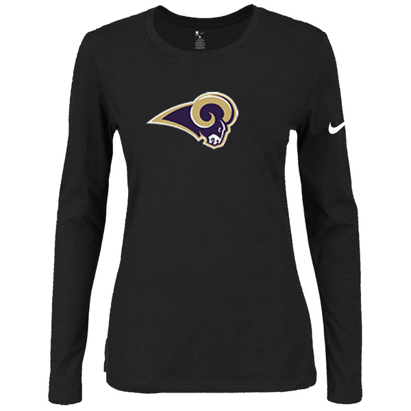 Nike St.Louis Rams Womens Of The City Long Sleeve Tri-Blend T-Shirt - Black