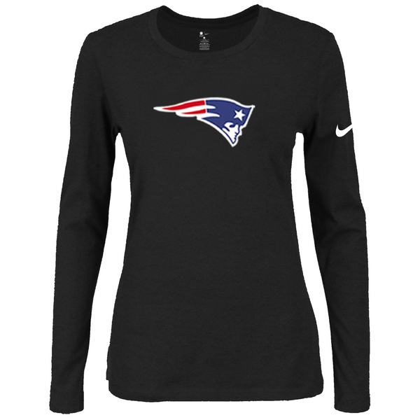 Nike New England Patriots Womens Of The City Long Sleeve Tri-Blend T-Shirt - Black