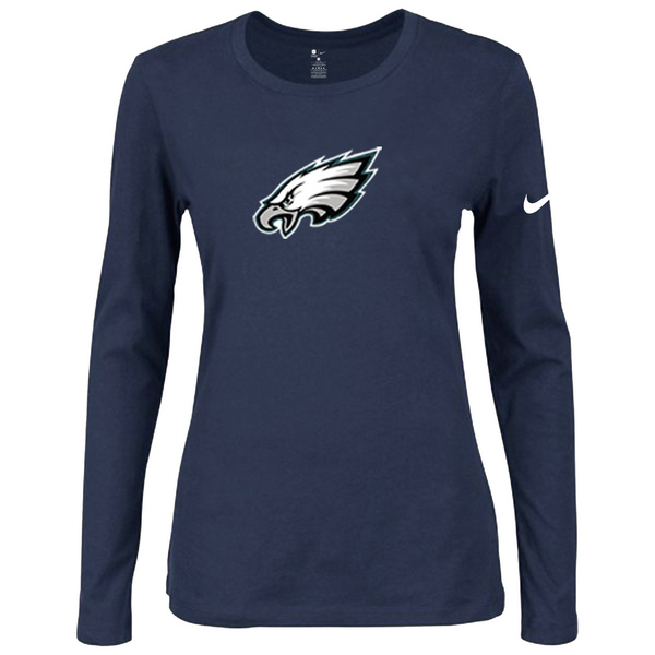 Nike Philadelphia Eagles Womens Of The City Long Sleeve Tri-Blend T-Shirt - D.Blue