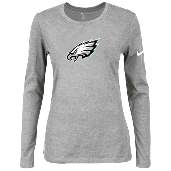 Nike Philadelphia Eagles Womens Of The City Long Sleeve Tri-Blend T-Shirt - L.Grey
