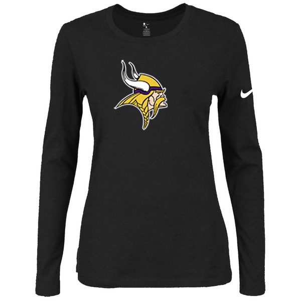 Nike Minnesota Vikings Womens Of The City Long Sleeve Tri-Blend T-Shirt - Black