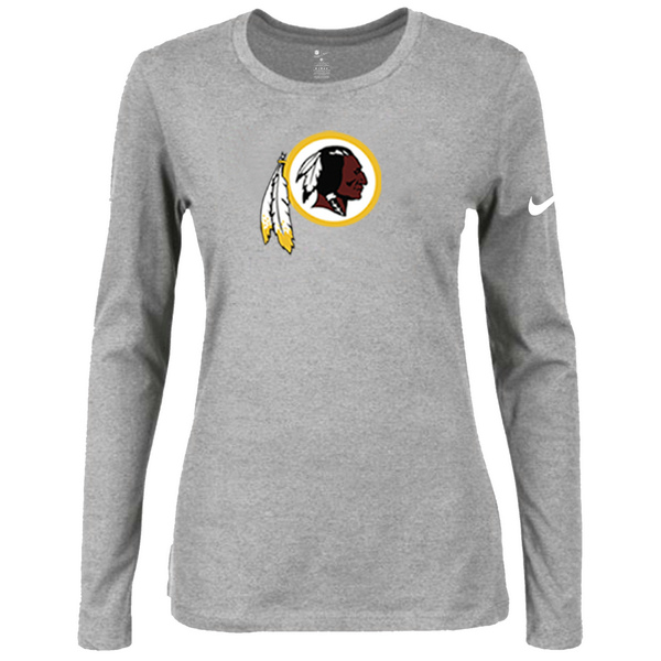 Nike Washington Redskins Womens Of The City Long Sleeve Tri-Blend T-Shirt - L.Grey