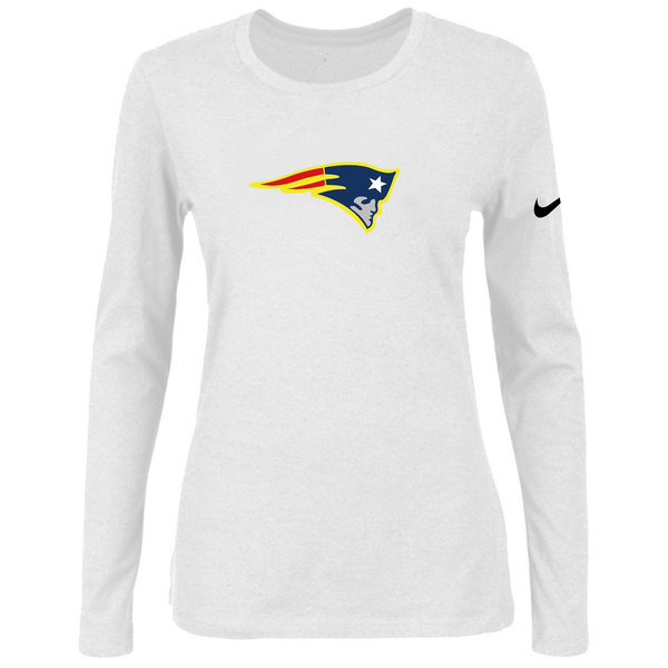 Nike New England Patriots Womens Of The City Long Sleeve Tri-Blend T-Shirt - White 2