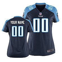 Nike Tennessee Titans Customized Women D.Blue Jersey