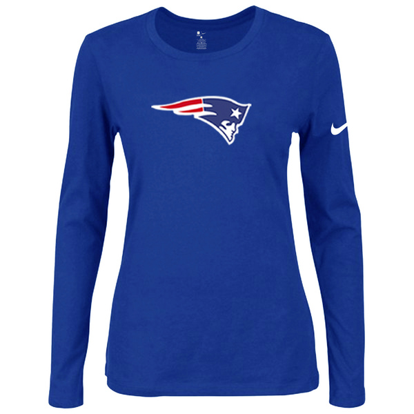 Nike New England Patriots Womens Of The City Long Sleeve Tri-Blend T-Shirt - Blue