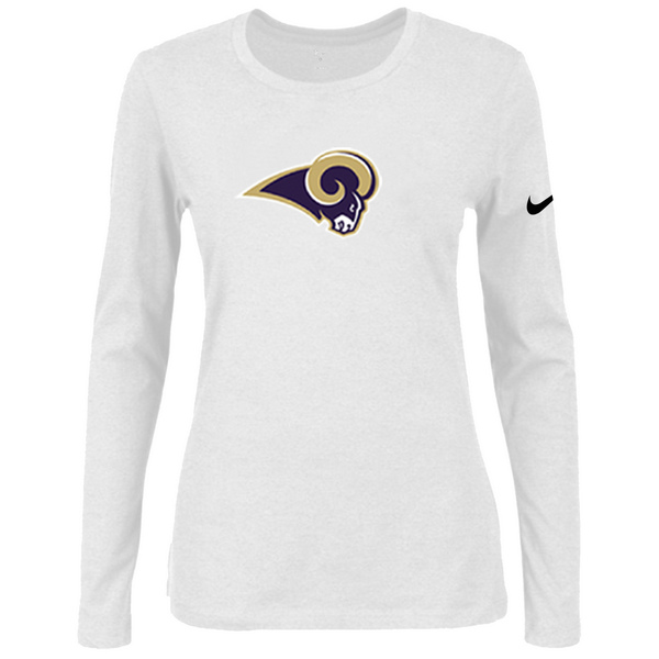 Nike St.Louis Rams Womens Of The City Long Sleeve Tri-Blend T-Shirt - White