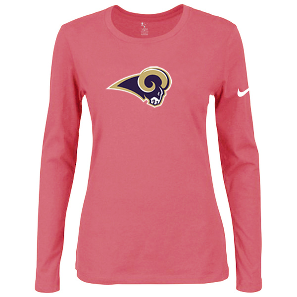 Nike St.Louis Rams Womens Of The City Long Sleeve Tri-Blend T-Shirt - Pink