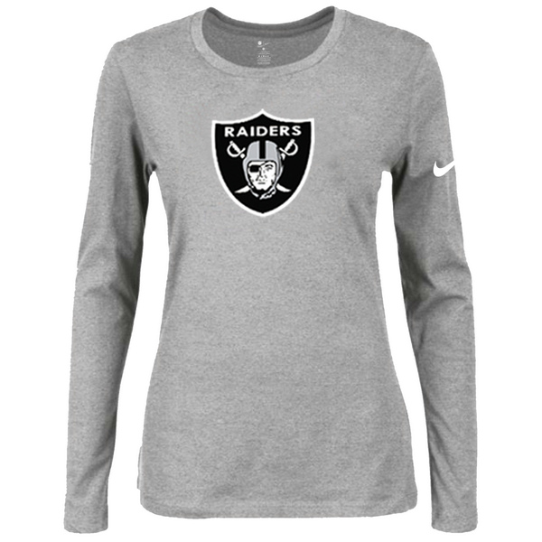 Nike Oakland Raiders Womens Of The City Long Sleeve Tri-Blend T-Shirt - L.Grey
