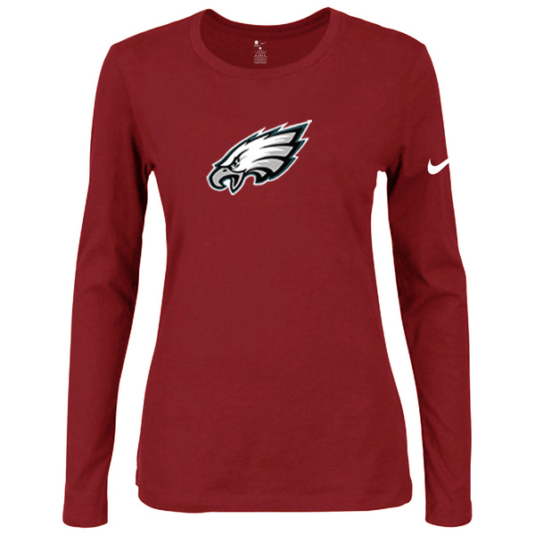 Nike Philadelphia Eagles Womens Of The City Long Sleeve Tri-Blend T-Shirt - Red