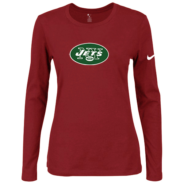 Nike New York Jets Womens Of The City Long Sleeve Tri-Blend T-Shirt - Red