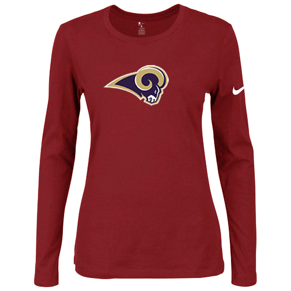 Nike St.Louis Rams Womens Of The City Long Sleeve Tri-Blend T-Shirt - Red