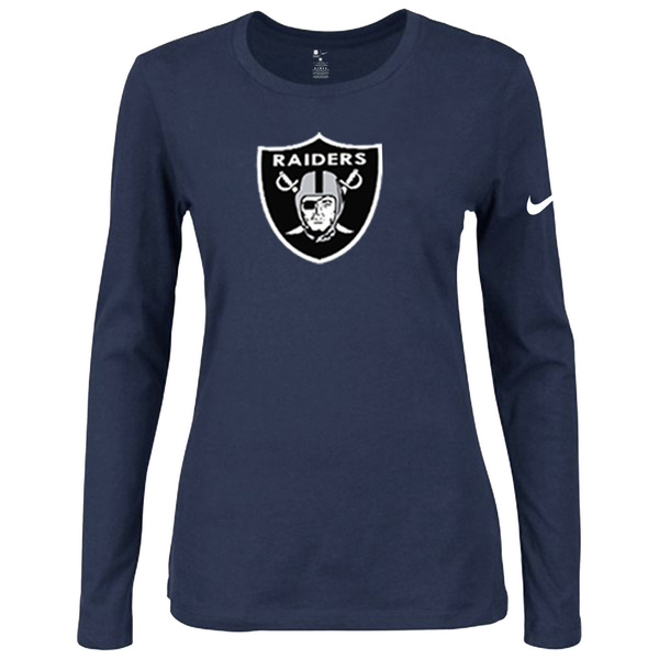 Nike Oakland Raiders Womens Of The City Long Sleeve Tri-Blend T-Shirt - D.Blue