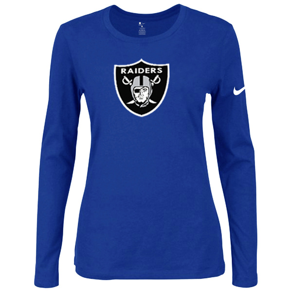 Nike Oakland Raiders Womens Of The City Long Sleeve Tri-Blend T-Shirt - Blue