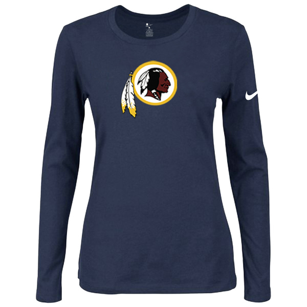 Nike Washington Redskins Womens Of The City Long Sleeve Tri-Blend T-Shirt - D.Blue