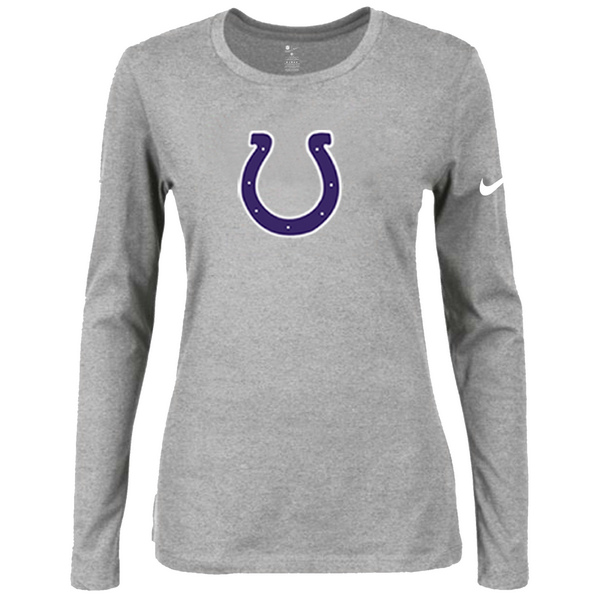 Nike Indianapolis Colts Womens Of The City Long Sleeve Tri-Blend T-Shirt - L.Grey2