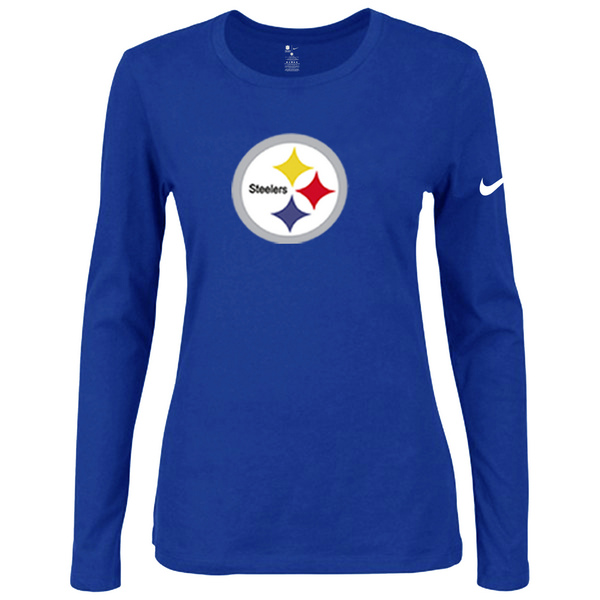 Nike Pittsburgh Steelers Womens Of The City Long Sleeve Tri-Blend T-Shirt - Blue