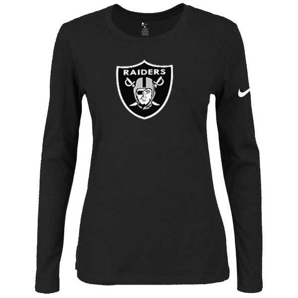 Nike Oakland Raiders Womens Of The City Long Sleeve Tri-Blend T-Shirt - Black